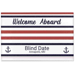 Custom Welcome Aboard Mat for Boat Yacht Nautical Anchor Decor Boat Gift Personalized Gift for Captain Doormat Made in USA