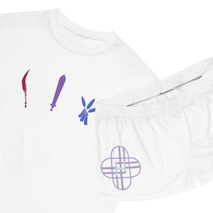 Huntrix Kpop Demon Hunters Inspired Women&#39;s Short Pajama Set - Cozy Sleepwear, Cute Loungewear, Relaxation Attire