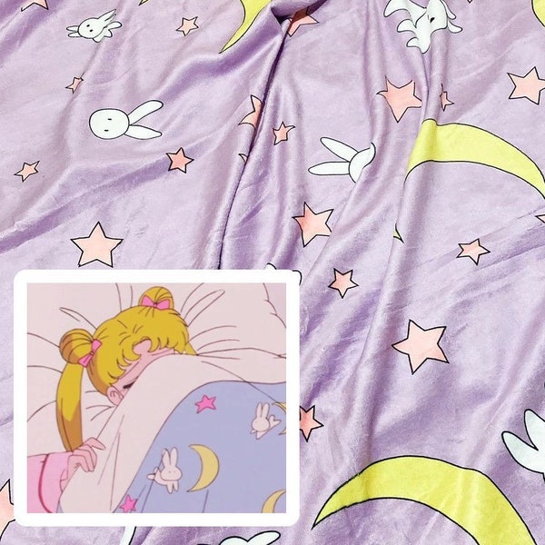 Sailor Moon Serena's Room Usagi Inspired Anime Velveteen Plush Blanket