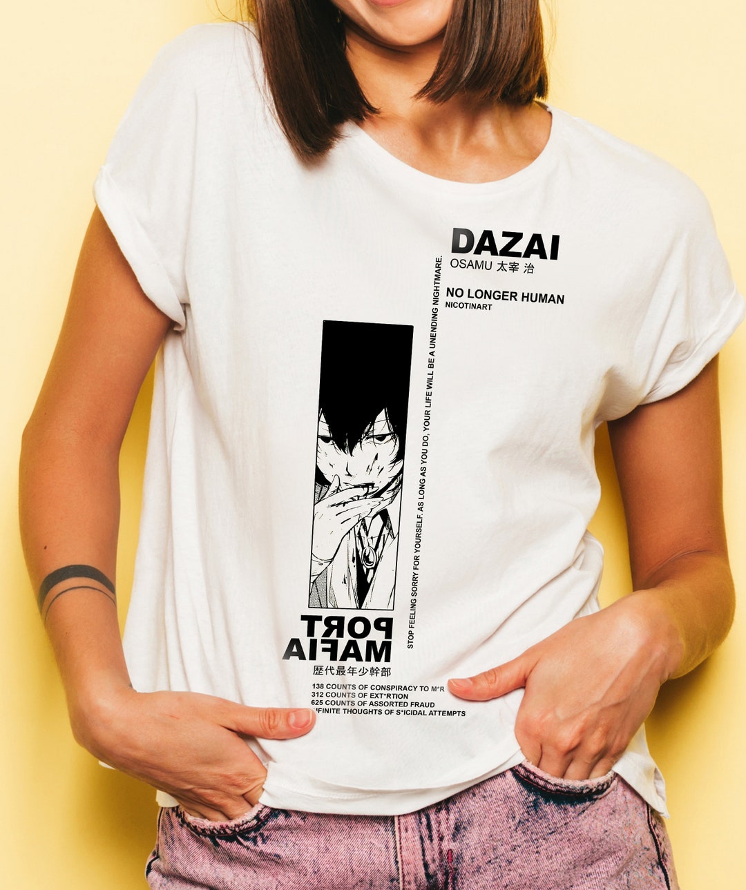 I's Tシャツ BOKU NO HARU WA DO-NANDA Zenless Zone Zero Asaba Harumasa | Hand Faction Tshirt