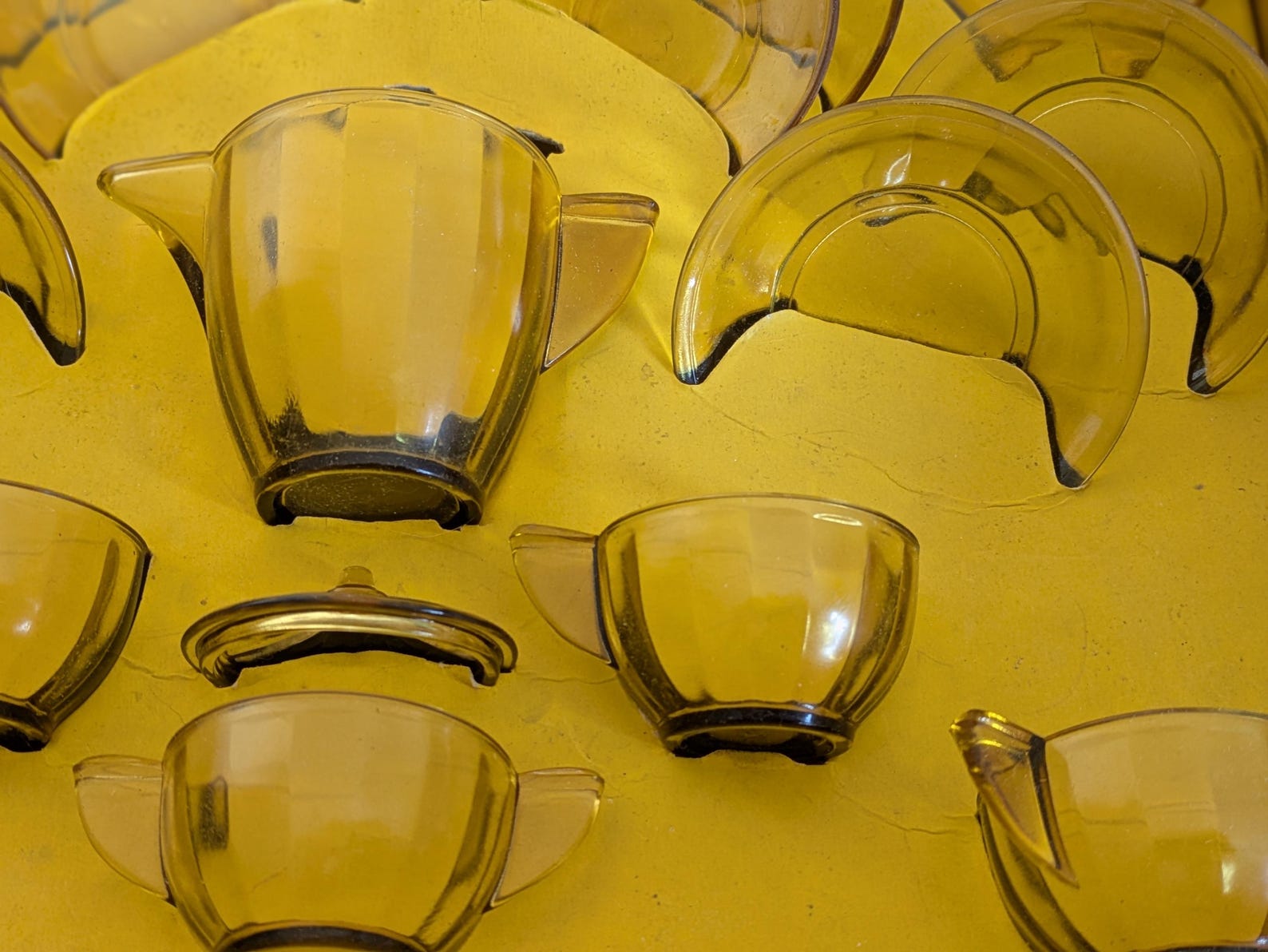AKRO Agate 1930's Glass Tea Set- Complete Set With Box! - Etsy
