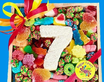 Birthday Candy Board with Krispie Treat Number