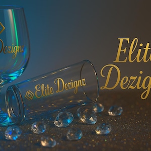 Shot Glass Gold Trim Signature Set by Elite Dezignz