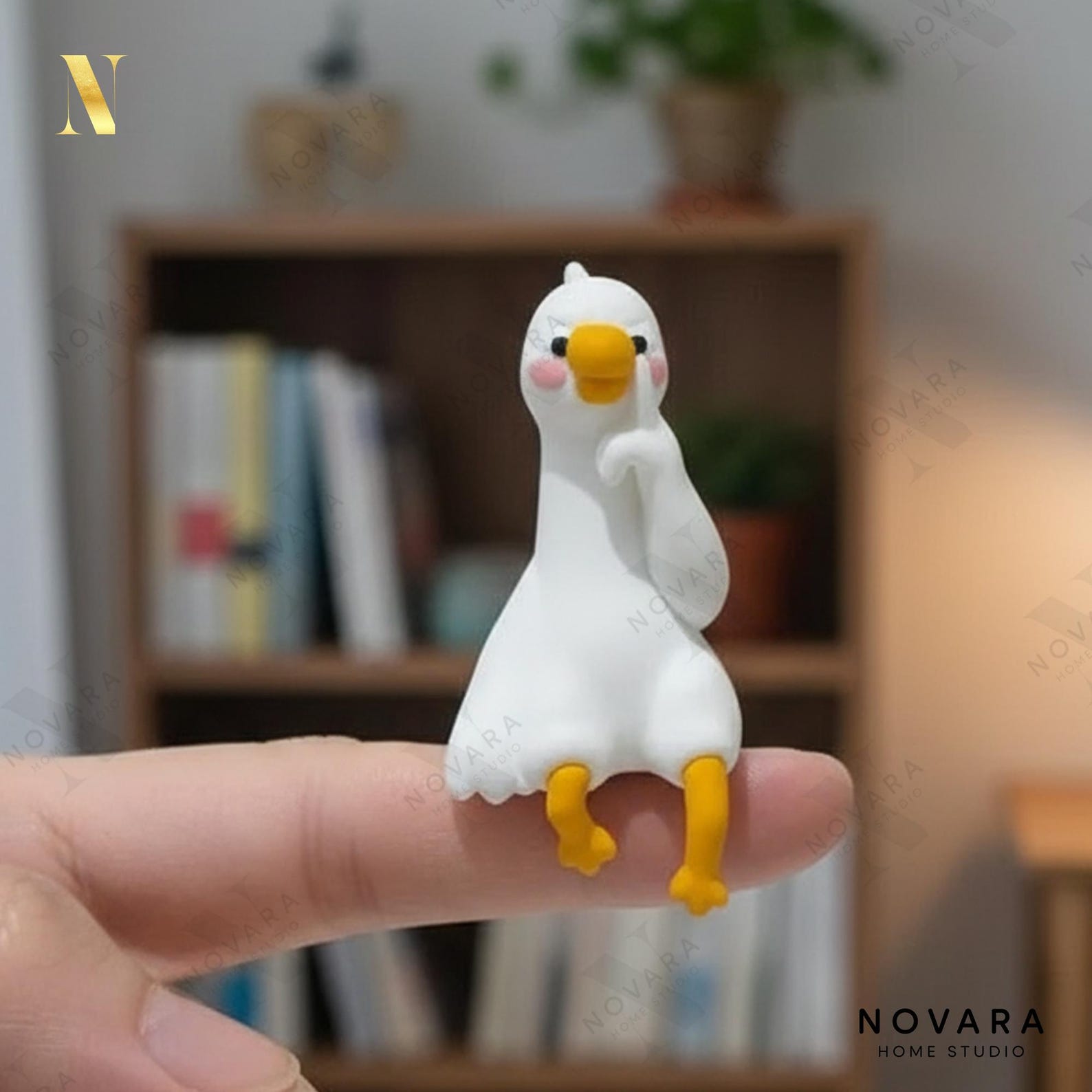 Duck Monitor Buddy Figurine, Cute Goose Desk Decor, Funny Computer ...