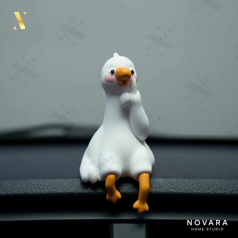 Duck Monitor Buddy Figurine, Cute Goose Desk Decor, Funny Computer ...