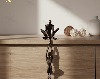 Escultura de pareja abstracta, figura de resina, estatua de arte para amantes románticos, decoración moderna de escritorio para el hogar, regalo de aniversario.
