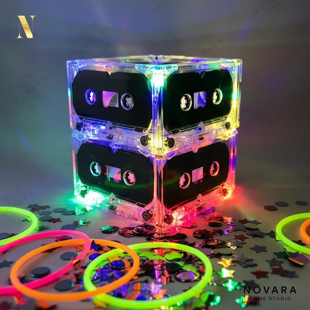 Cassette Tape LED Lamp, 80s 90s Party Decor, Retro Mixtape Light, Music ...