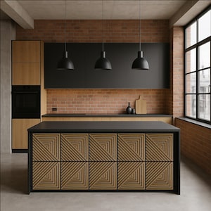Wood Slat Wall Panel 50x50 | Modern Lamella Panel on HDF | Decorative Wall Tile | Geometric Wall Decor