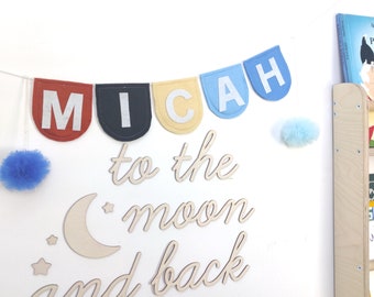 Photo inspiration: Felt Banner Small With Custom Lettering Personalized Flag Decor For Photo Inspiration