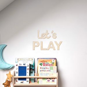 Lets Play Sign, Playroom Sign, Wood Art For Nursery, Kids Room Wall Decor, Laser Cut Out Wood, Nursery Play