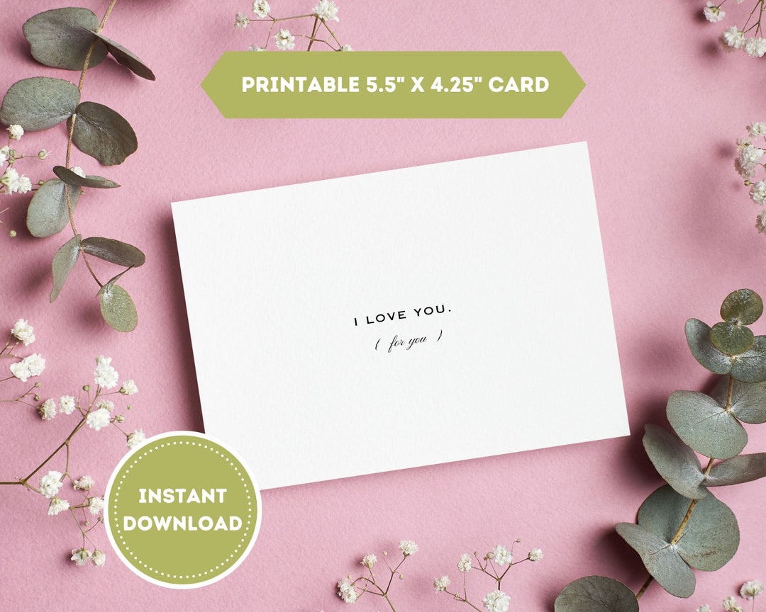 Printable Card — I Love You (for You) - Etsy