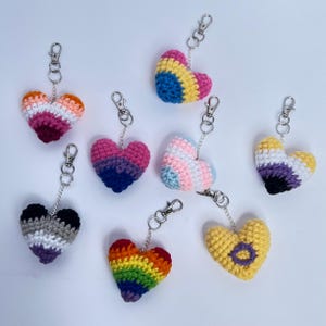 Pride Flag Keychain: Heart Shaped Rainbow Accessory for Gay, Lesbian, Bisexual, Trans, Asexual, Pansexual, Nonbinary, & Intersex Inclusive