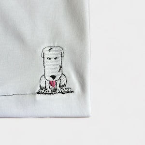Anime Dog Embroidery T-shirt | Embroidered Tee