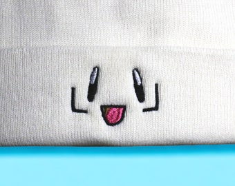Togepi Inspired Embroidered Beanie Togepi Embroidery Cute Beanie Anime Beanie Togepi Hat Embroidered