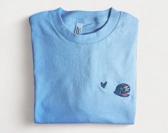 Anime Whale | Embroidered T-shirt | Anime Embroidery | Anime Embroidered Tshirt | Anime Tshirt |