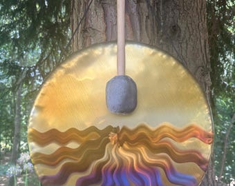 Handheld Gong 50cm/20'' + free mallet! _ for Cleansing, Relaxation and Sound-healing ("PANORAMA")