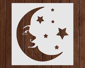 Stencil Viso Riutilizzabile Luna E Stelle Per Face Painting – 11x7 Cm – Perfetto Per Halloween E Feste