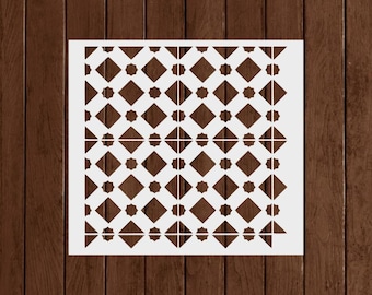 Glabra Tile Stencil - Custom Tile Stencils for Painting, Floor Tile Stencils, Floor Stencils For Concrete, Cement Floor Stencils, Backsplash