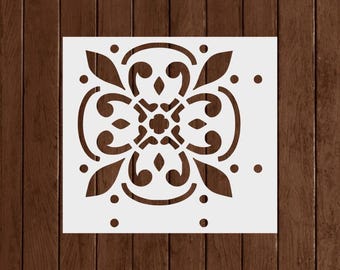 Icarus Tile Stencil - Reusable DIY Floor & Backsplash Mediterranean Tile Stencils - Great Kitchen Backsplash Peel And Stick Alternative