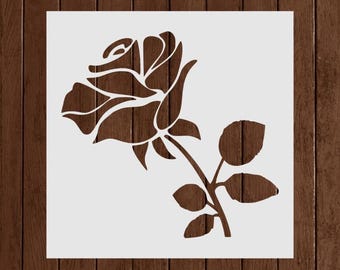 Rose Flower Stencil for Painting | Elegant Mylar Stencil for Crafts, Wood Signs, Wall Art, Reusable Floral Template for DIY Projects