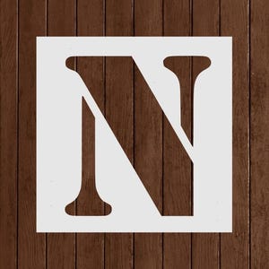 Letter N Stencil | Bold Uppercase Alphabet Stencil for Crafts, Walls, DIY Signs, Personalized Projects, Reusable Mylar Cutout
