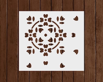 Rorik Tile Stencil - Scandinavian Tile Stencils, Geometric Tile Stencil, Stencil Tile Floor, Stencil Bathroom Tile, Tile Wall Stencil