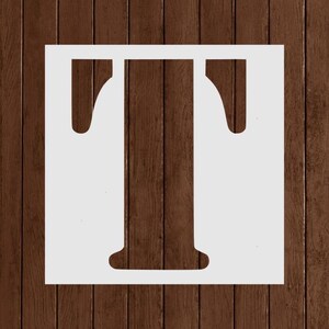 Letter T Stencil | Bold Uppercase Alphabet Stencil for Crafts, Walls, DIY Signs, Personalized Projects, Reusable Mylar Cutout