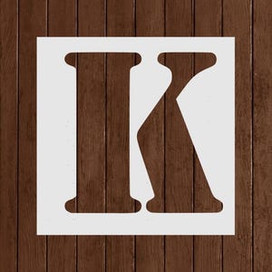 Letter K Stencil | Bold Uppercase Alphabet Stencil for Crafts, Walls, DIY Signs, Personalized Projects, Reusable Mylar Cutout