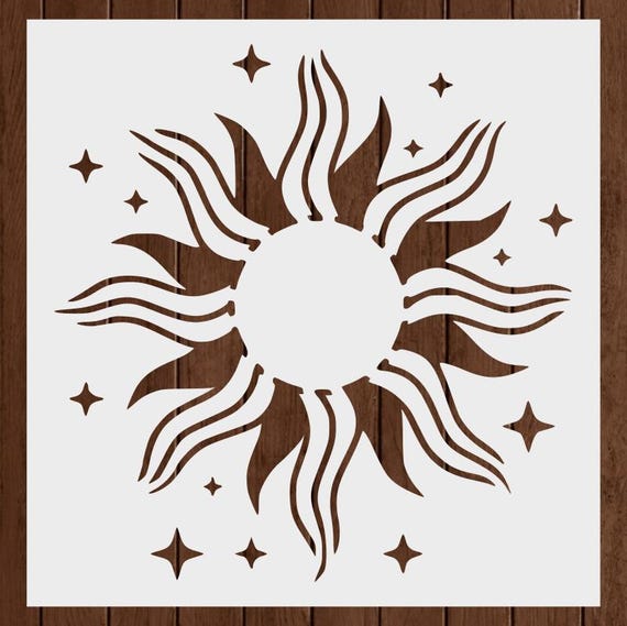 The Sun Stencil-Reusable Moon Stencil-Art Stencil -Craft Stencil-Reusable Large Stencil -Halloween Stencil - DIY Crafting Stencils