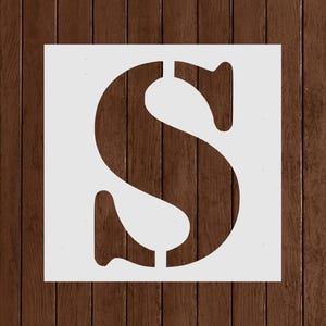 Letter S Stencil | Bold Uppercase Alphabet Stencil for Crafts, Walls, DIY Signs, Personalized Projects, Reusable Mylar Cutout