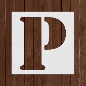 Letter P Stencil | Bold Uppercase Alphabet Stencil for Crafts, Walls, DIY Signs, Personalized Projects, Reusable Mylar Cutout