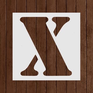 Letter X Stencil | Bold Uppercase Alphabet Stencil for Crafts, Walls, DIY Signs, Personalized Projects, Reusable Mylar Cutout
