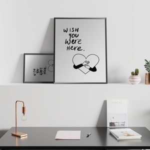 Wish You Were Here - Heart Poster