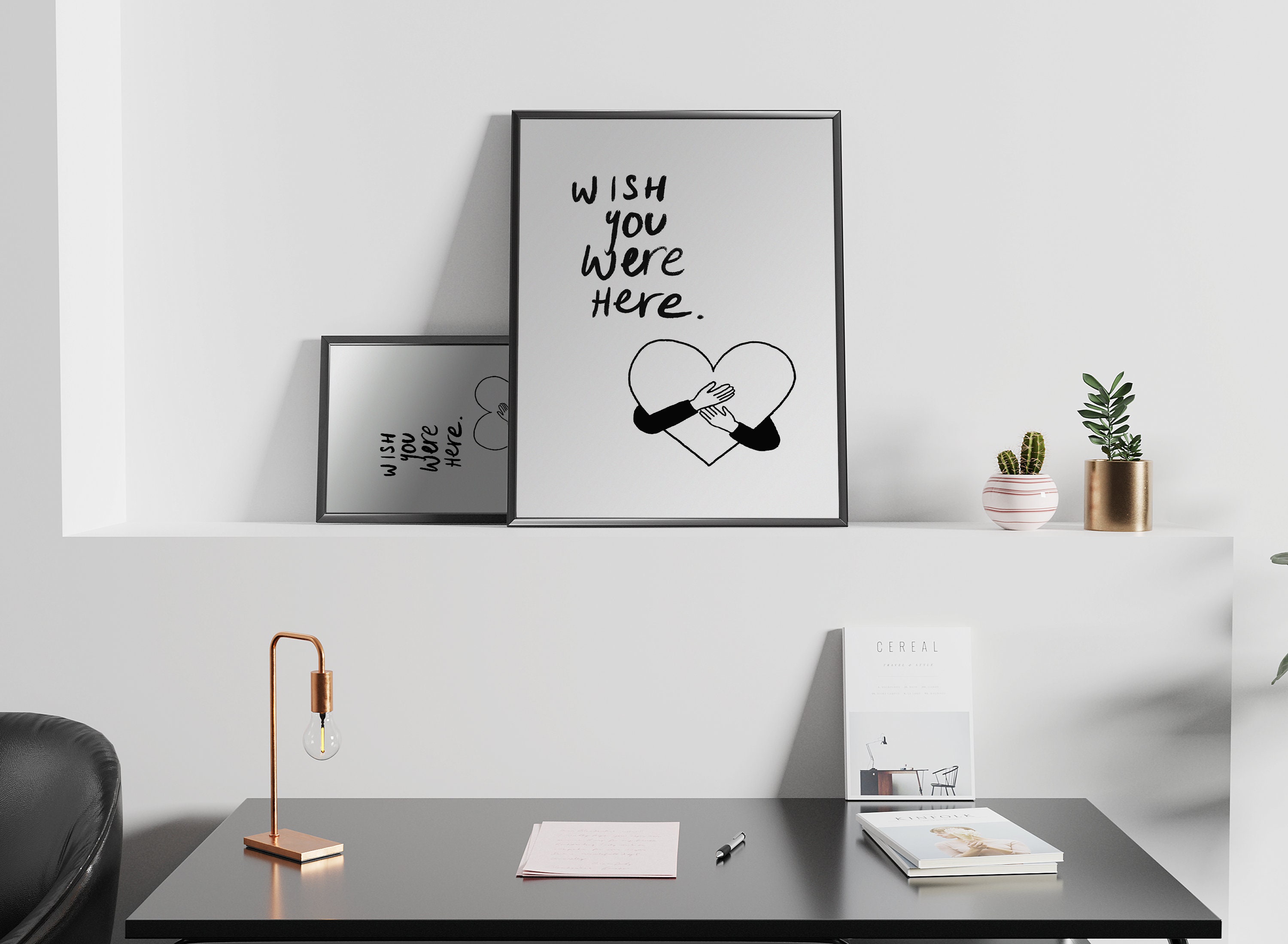 Wish You Were Here - Heart Poster
