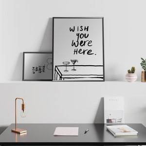 Wish You Were Here - Glass Poster