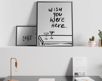 Wish You Were Here - Glass Poster
