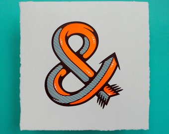 Arrow Ampersand Letterpress Print