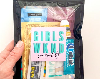 Girls Weekend Survival Kit, Hangover Kit Bag, Girls Trip Party Favor, Travel Essentials