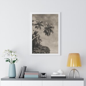 Black White Palm | Tropical Palm Wall Art