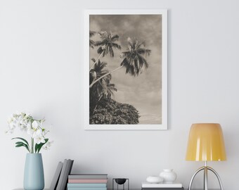 Black White Palm | Tropical Palm Wall Art