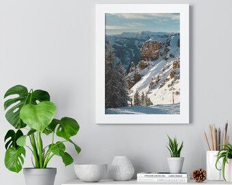 Aspen, Colorado Mountainside | Snowy Landscape Framed Print