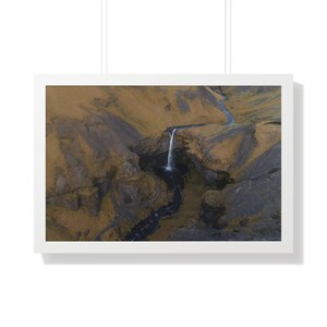 Iceland Waterfall | Aerial Iceland Framed Print