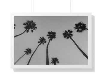 Palms Black White  | Boho Wall Art Framed 2