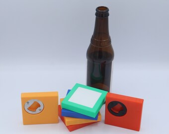 Coasters with built in bottle opener - Set of 4