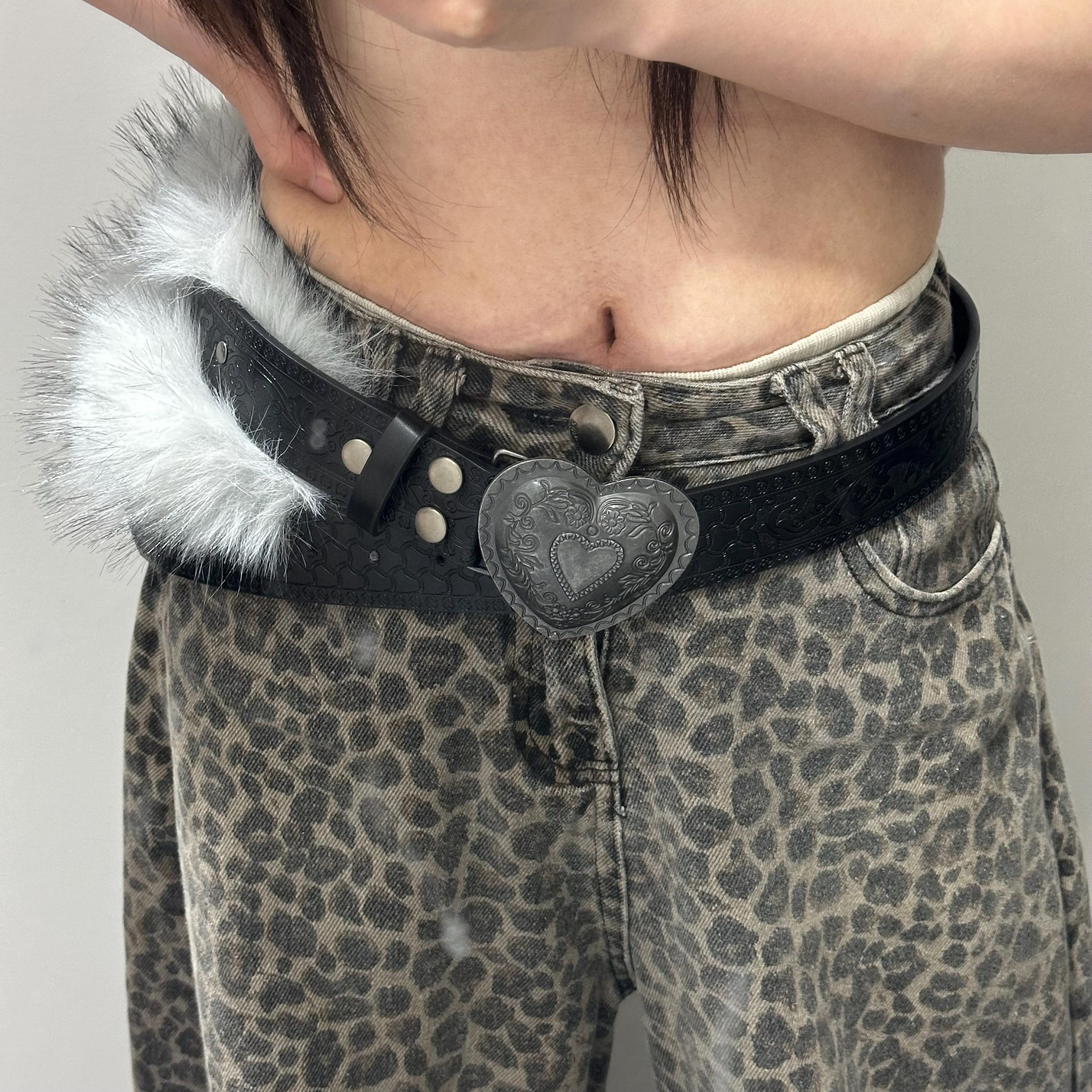 Leopard fur belt - Etsy 日本