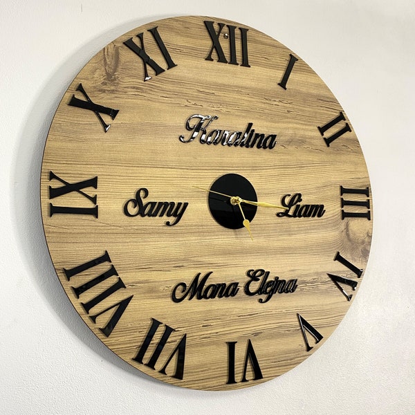 Personalisierte Wanduhr Holz | Geburtstagsgeschenk | Moderne Uhr | Dekoration | Wanddeko | Hochzeitsgeschenk | Homedecor | Holz Uhr