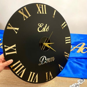 Wall Clock Personalized | Wood Black | Decoration | Home | Birthday | Clock with Name | Gift | Wedding | Engagement | Anniversary Gift