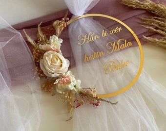 Decorazione della porta Kiz Evi | Gelin Evi | Dügün Dekoasyonu | matrimonio | Decorazione | Ghirlanda per porta | Decorazione di fidanzamento | Kiz Evi Naz Evi | Matrimonio | Segno della porta