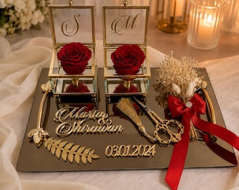 Engagement Tray Set | Ring Tray | Mocha | Engagement | Engagement | Wedding | Wedding | Kiz Isteme | | Söz | Nisan Tepsisi | Ring Box