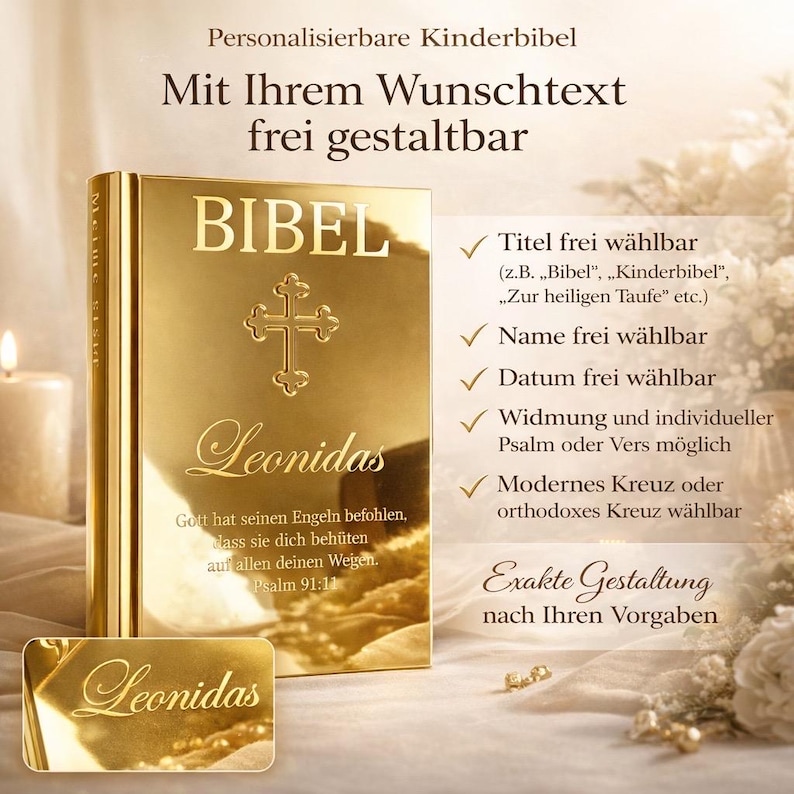 Children's Bible (for baptism) | Bible | Baptismal gift | Confirmation | Communion | Religion | For birth | Religion | Birthday gift image 2